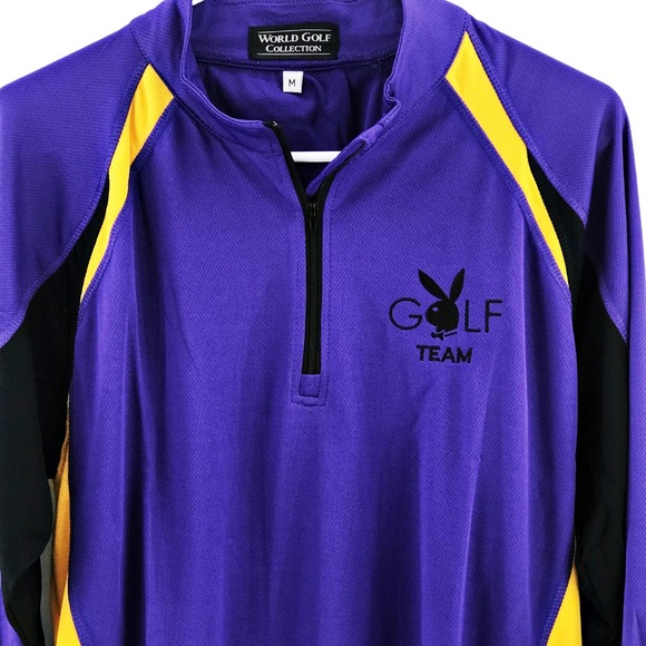 NEW World Golf Playboy L/S Polo Purple Moisture Wicking Quick Dry Breathable MED - Picture 3 of 4